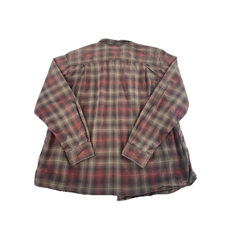 Mens Classic Relaxed Fit Multicolor Plaid Snap-Down Shirt Size 2Xl