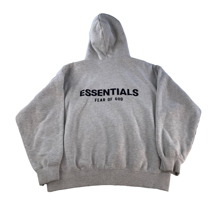 Mens Fear of God Essentials Light Heather Gray Fleece Pullover Hoodie SIZE M