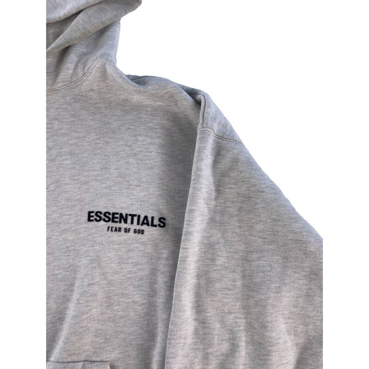 Mens Fear of God Essentials Light Heather Gray Fleece Pullover Hoodie SIZE M