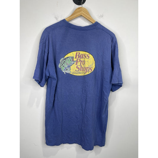Men’s Blue Bass Pro Shops Fish SpringField, Mo Graphic T-Shirt Sz XL