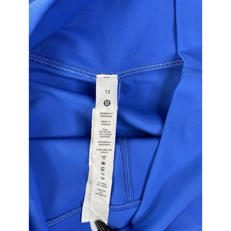 ⁠Womens Lululemon Royal Blue High Rise Athletic Yoga Gym Leggings Size 12