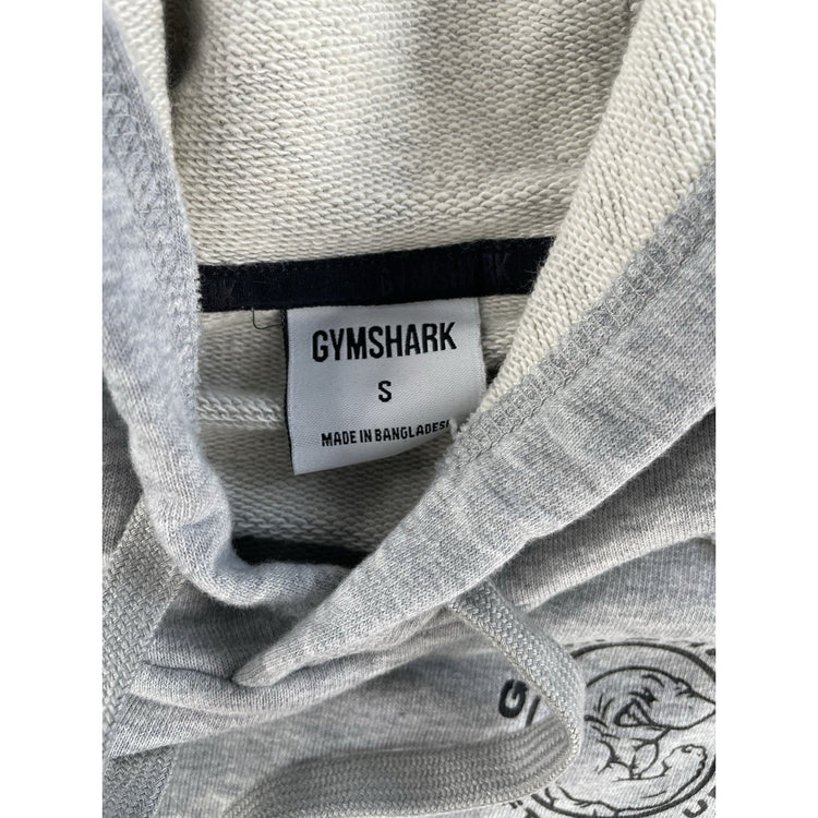 Mens Gymshark Heather Gray Raw Edge Lifting Club Pullover Hoodie Size S