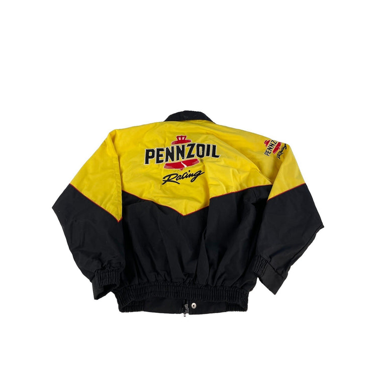 Men Vintage 90s Exquisite Designs Pennzoil Racing Embroidered Jacket Size XS