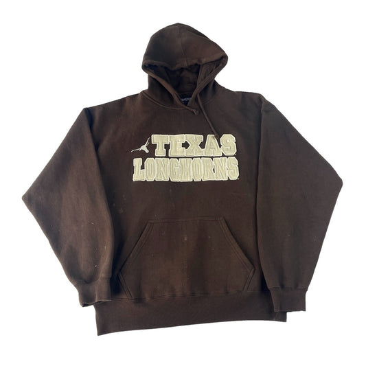 Mens Vintage J America University Texas Longhorns Brown Pullover Hoodie SIZE M