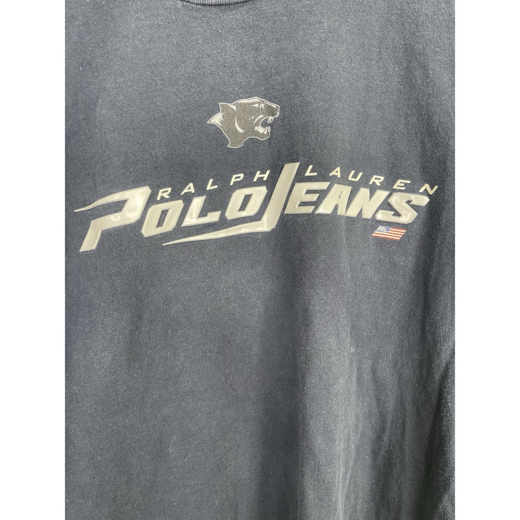 Men’s VTG Navy Blue Ralph Lauren Polo Jeans T Shirt Panthers NFL Design Sz XL