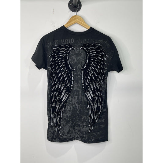 Y2K Men’s Graphic Carbon Black Crucifix Short sleeve T shirt Sz Medium