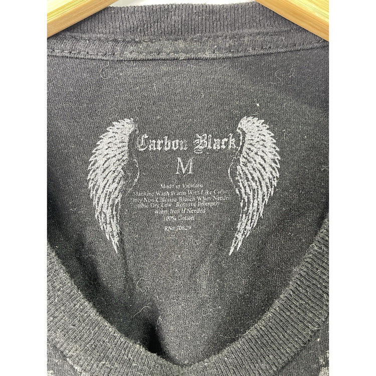 Y2K Men’s Graphic Carbon Black Crucifix Short sleeve T shirt Sz Medium
