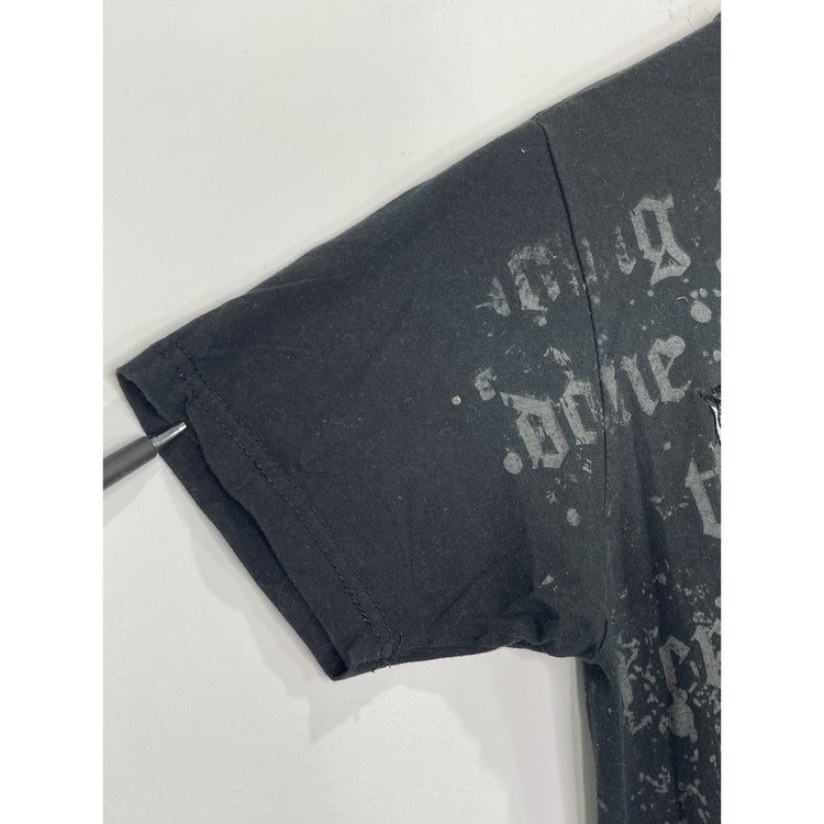 Y2K Men’s Graphic Carbon Black Crucifix Short sleeve T shirt Sz Medium