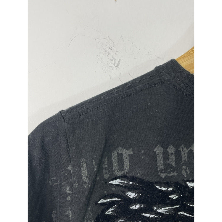 Y2K Men’s Graphic Carbon Black Crucifix Short sleeve T shirt Sz Medium