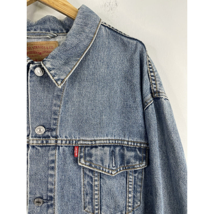 Men’s Vintage Levi Strauss & Co. Relaxed Light Blue Denim Trucker Jacket Sz 2XL