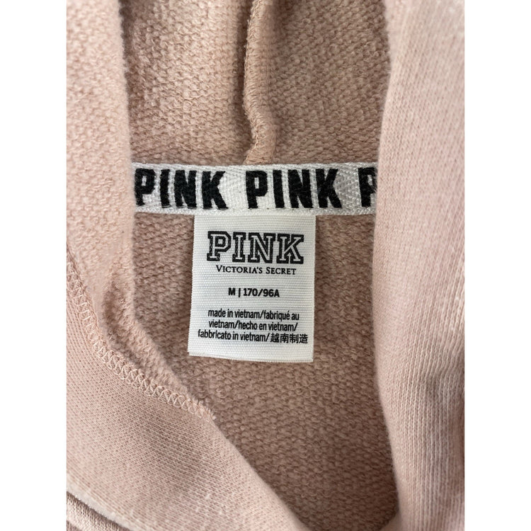 Womens Victoria's Secret PINK Side Lace-Up Pullover Hoodie Light Pink Size M