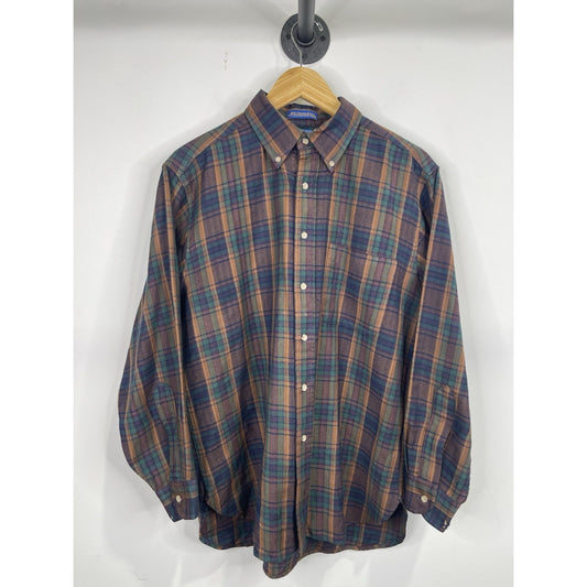 Men’s Pendleton Plaid Shirt Board Work Rancher Flannel Western Preppy Sz L