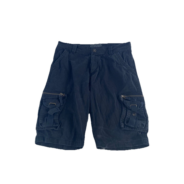 Mens MMA Elite Black Cargo Shorts With Zip Pockets Size 34