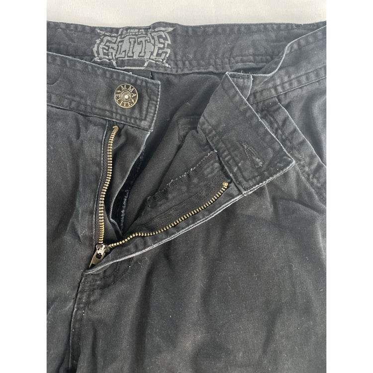 Mens MMA Elite Black Cargo Shorts With Zip Pockets Size 34