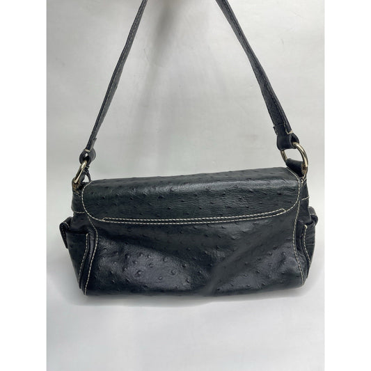 Women’s Dooney And Bourke Ostrich Green Leather And Gold Purse