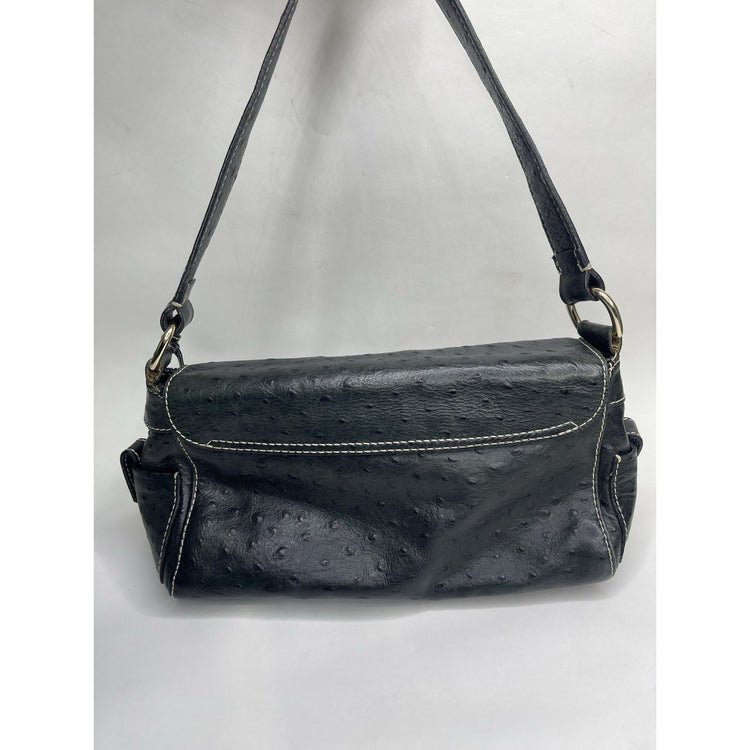 Women’s Dooney And Bourke Ostrich Green Leather And Gold Purse