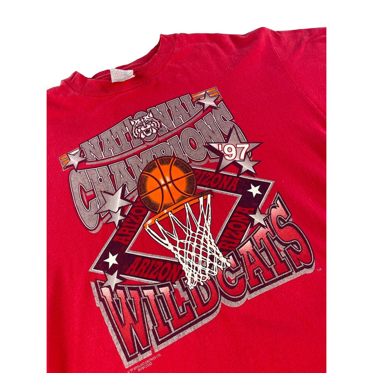 Mens Vintage 90s Hanes Arizona Wildcats 1997 National Champions T Shirt Size XL