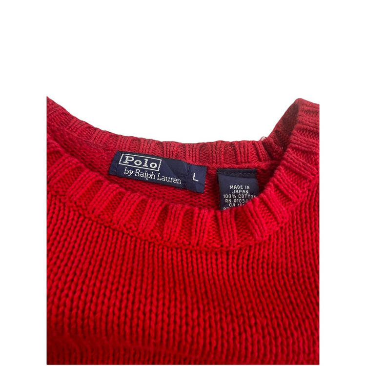 Men’s 2000 Polo Ralph Lauren Size L Color Red Knitted Sweatshirt