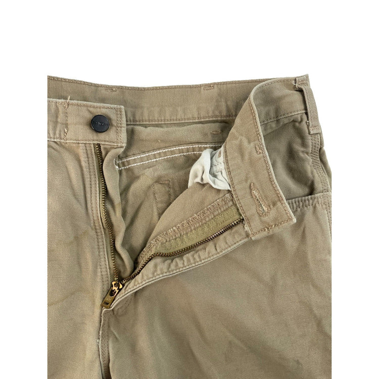 Mens Carhartt Loose Fit Utility Work Cargo Pants Tan-Brown Size 32x30