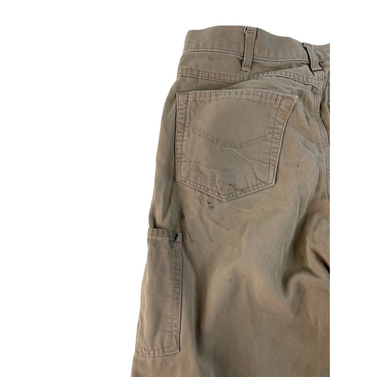 Mens Carhartt Loose Fit Utility Work Cargo Pants Tan-Brown Size 32x30