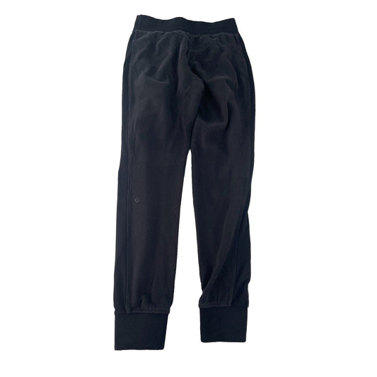 Womens Lululemon Black Scuba Fleece Lined Pocket Drawstring Joggers SIZE 4