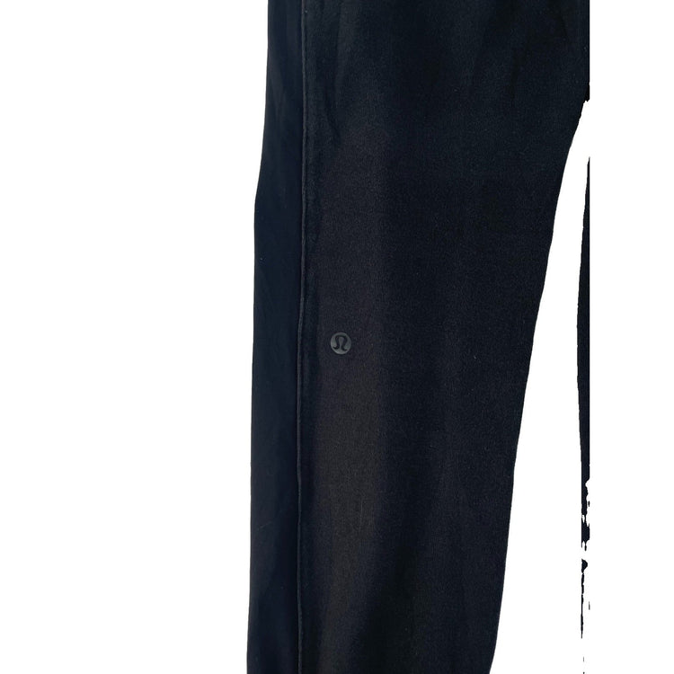 Womens Lululemon Black Scuba Fleece Lined Pocket Drawstring Joggers SIZE 4
