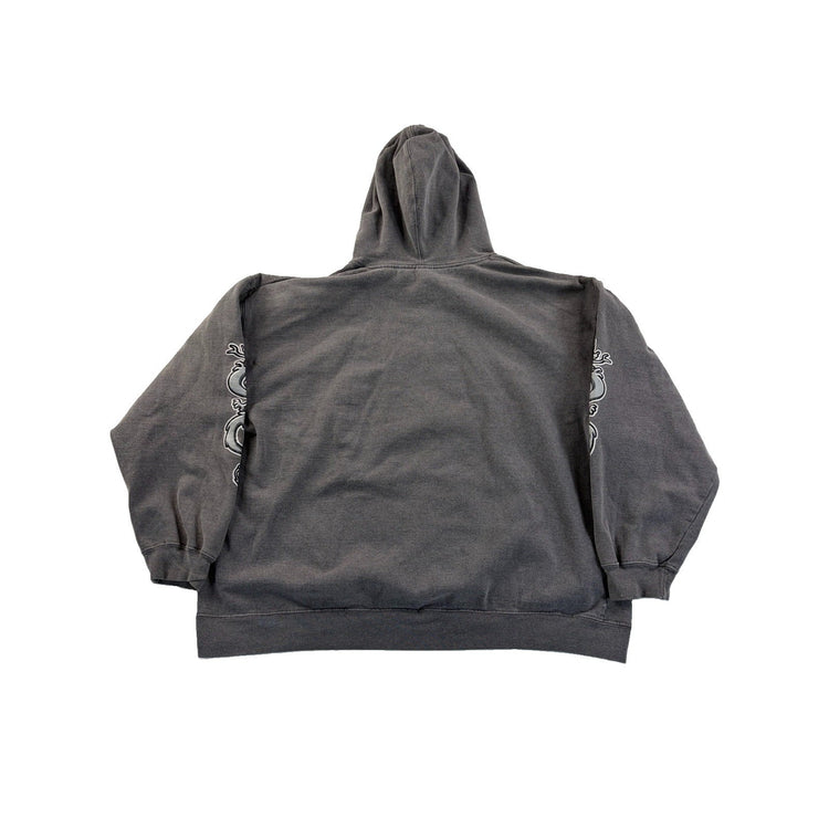 Men’s RARE Gray Vintage Dragon With Studded Hoodie Size M