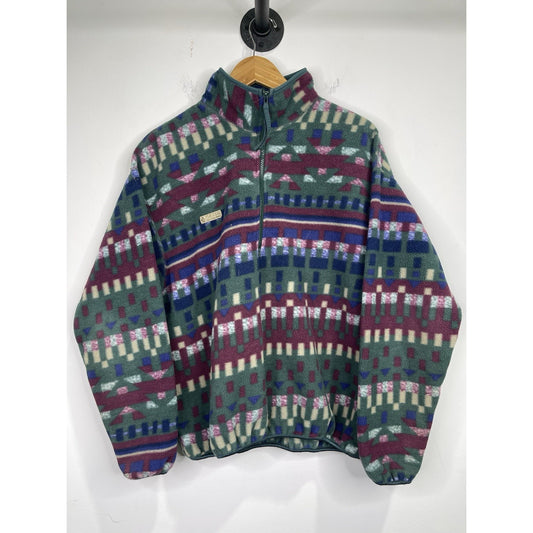 Vintage Colombia Sportswear Half Zip Aztec Jacket Size Large