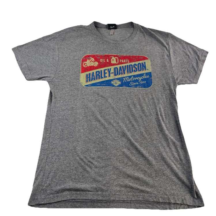 Mens Harley Davidson Motorcycle Graphic Basic Gray Tee Size M