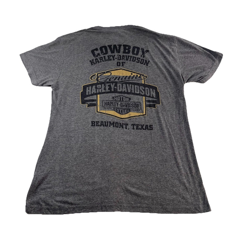Mens Harley Davidson Motorcycle Graphic Basic Gray Tee Size M