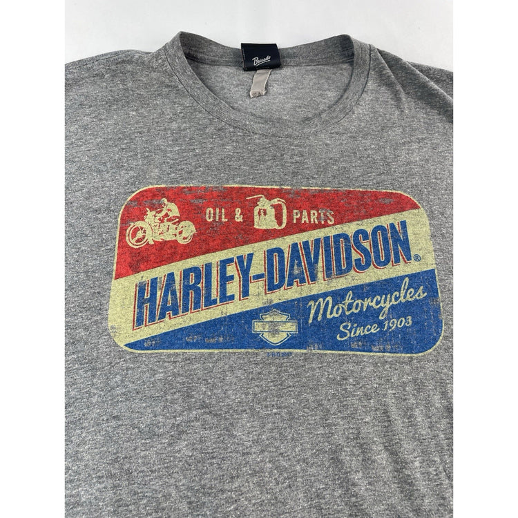 Mens Harley Davidson Motorcycle Graphic Basic Gray Tee Size M