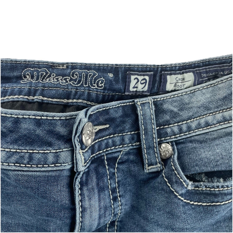 Womens Vintage Miss Me Bootcut Blue Jeans Size 29