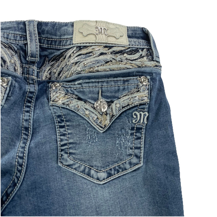 Womens Vintage Miss Me Bootcut Blue Jeans Size 29