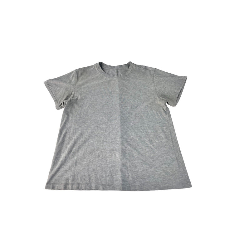 ⁠Womens Lululemon Heathered Gray Love Crew Back Seam Soft Cotton T-Shirt Size XL