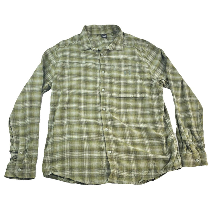 Mens Under Armour Flannel Green&White Plaid Longsleeve SnapDown Shirt Size Xxl