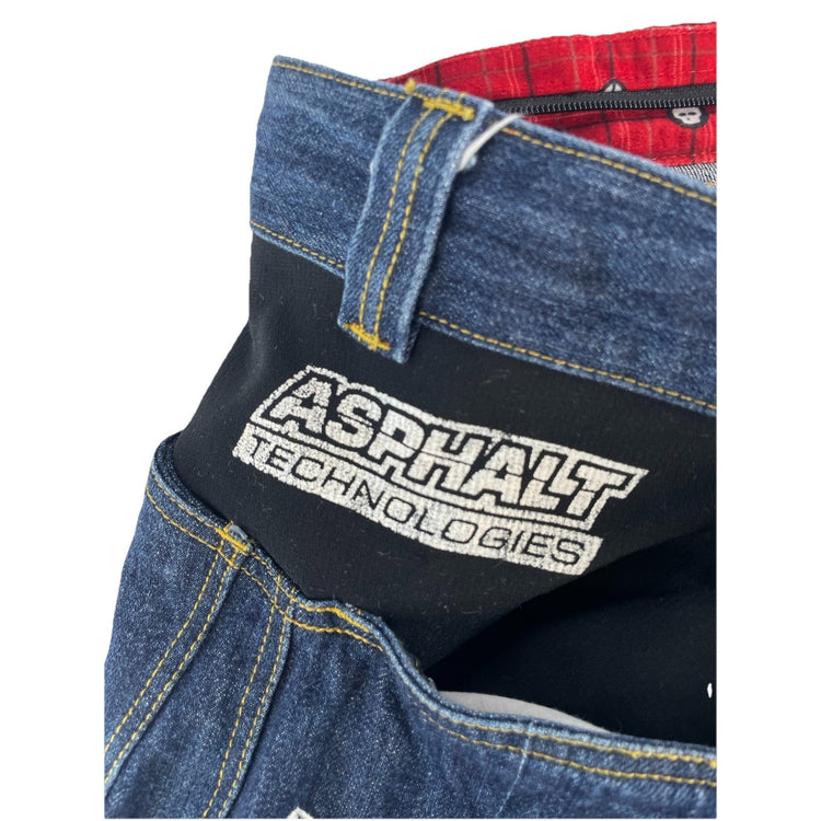 Mens Icon Moto Heavy-duty Motorcycle Baggy Blue Jeans Size 40x