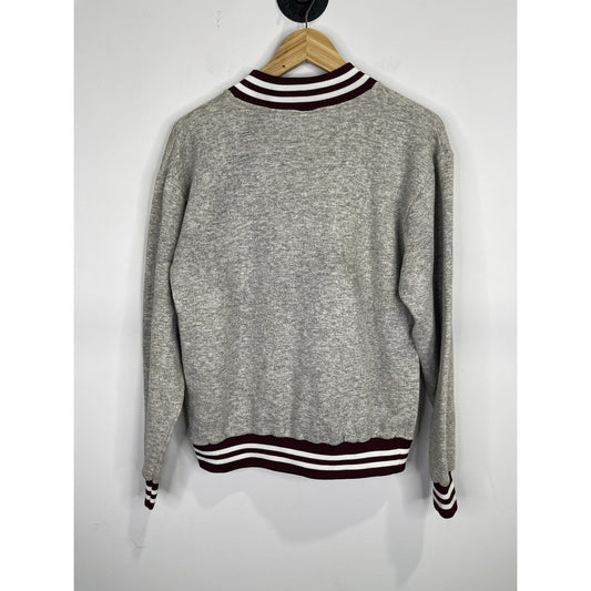 Men’s Vintage Gray Weave Texas A&M College V-Neck Sweatshirt Size XL