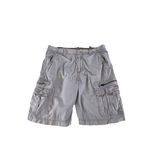 Men’s Unionbay Beige Cotton Utility Multi-Pocket Cargo Shorts Size 34