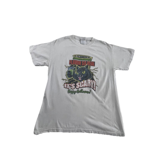 Mens Vintage 1994 DeKuyper Schnapps & Cordials White Graphic T Shirt Size Medium