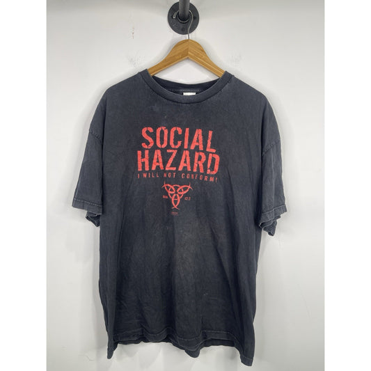 Vintage 2003 Men’s Kerusso Social Hazard I Will Not Conform Christian Black T-Shirt Size 2XL