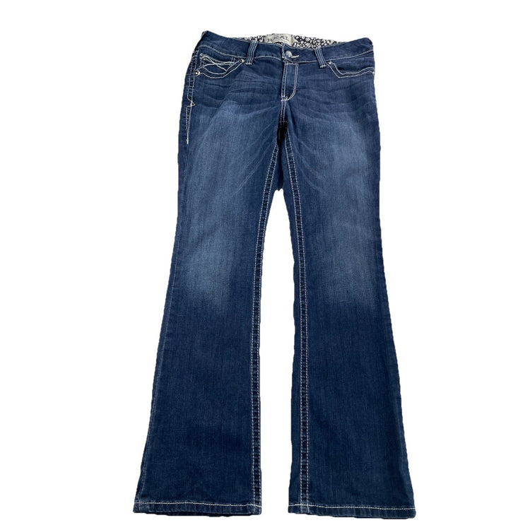 Women’s Ariat REAL Denim Low Rise Bootcut Blue Jeans Size 33r