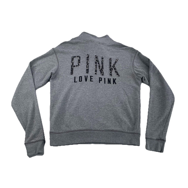 Womens Victoria’s Secret PINK Grey Quarter Zip Sweater Size XS