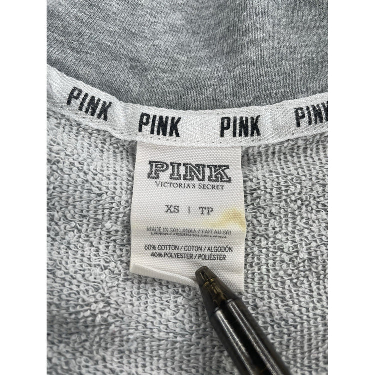 Womens Victoria’s Secret PINK Grey Quarter Zip Sweater Size XS