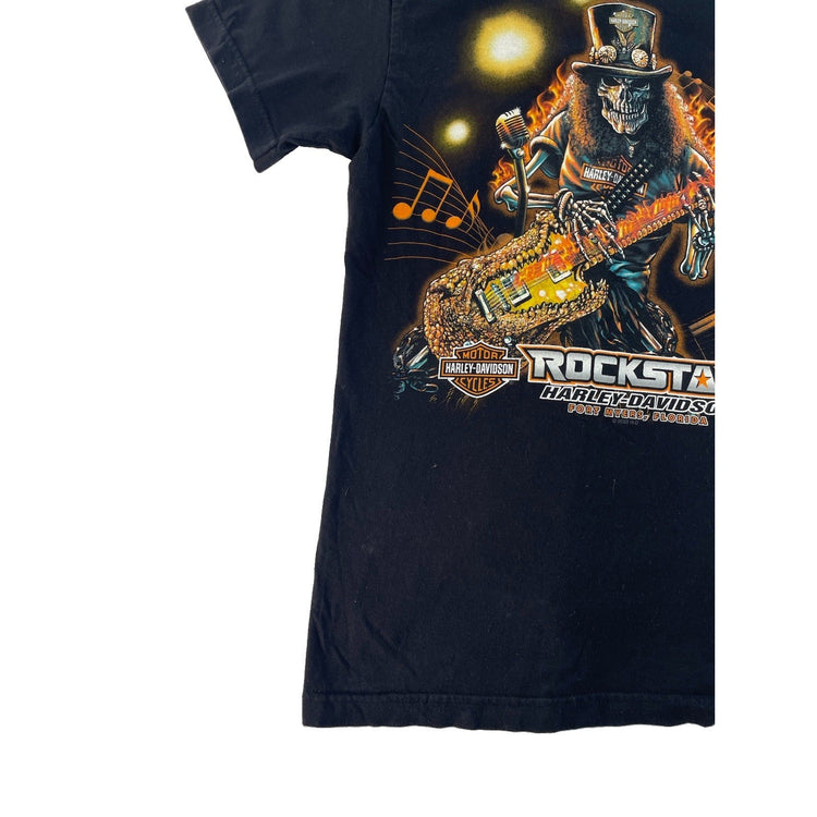 Mens 2020 Harley-Davidson T-Shirt Fort Myers FL Rockstar Skeleton size S
