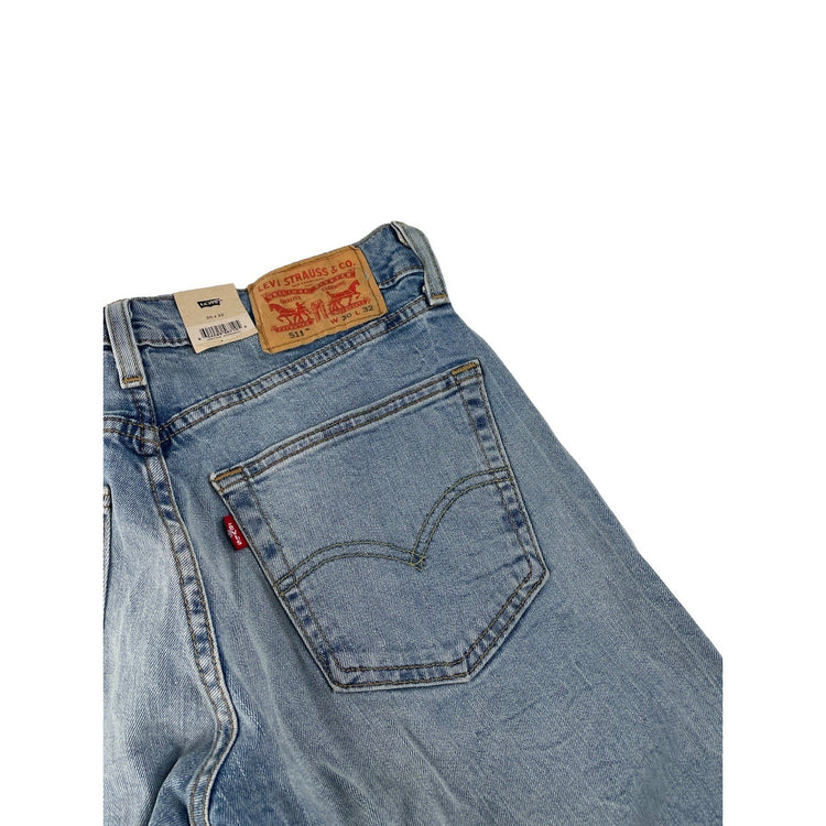 Mens Levis 511 Slim Fit Stretch Light-Meduim Wash Blue Jeans Size 30x32