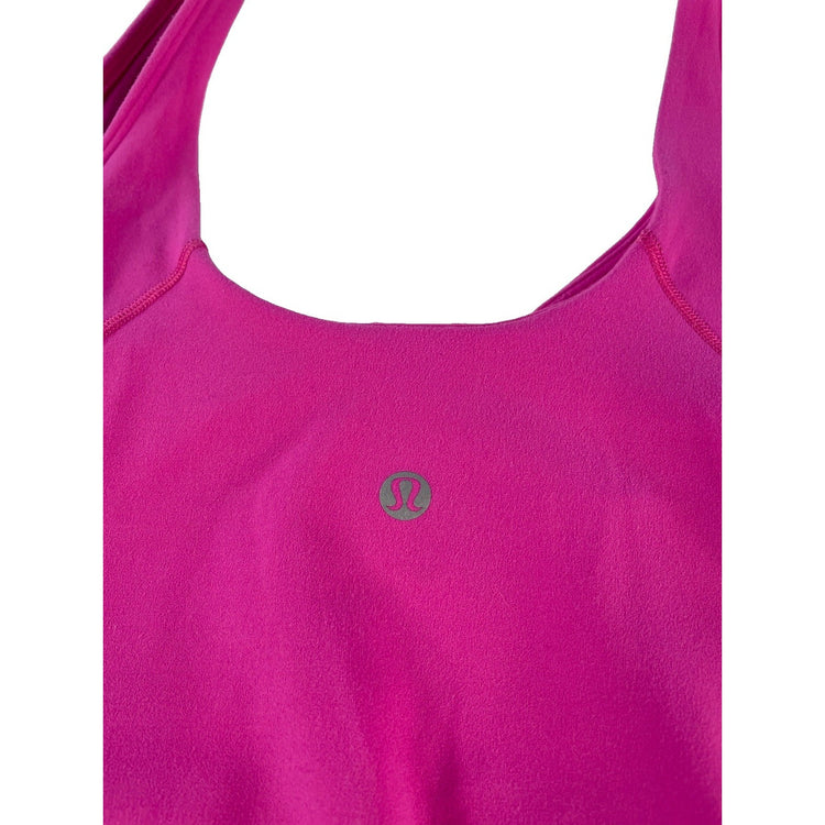 Womens Lululemon Magenta Pink Scoop Neck Sports Bra Size 12