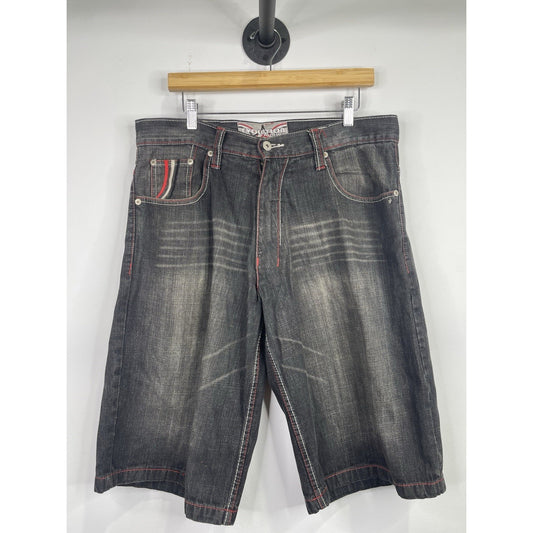 Evolution In Design Y2K Black Denim Jean Shorts Size 34