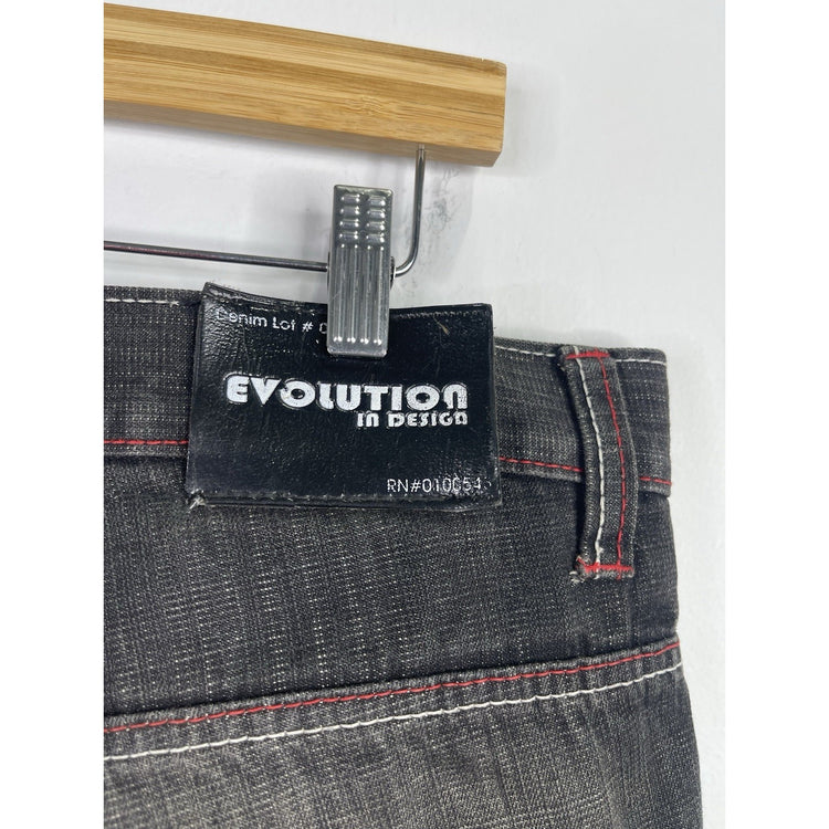 Evolution In Design Y2K Black Denim Jean Shorts Size 34
