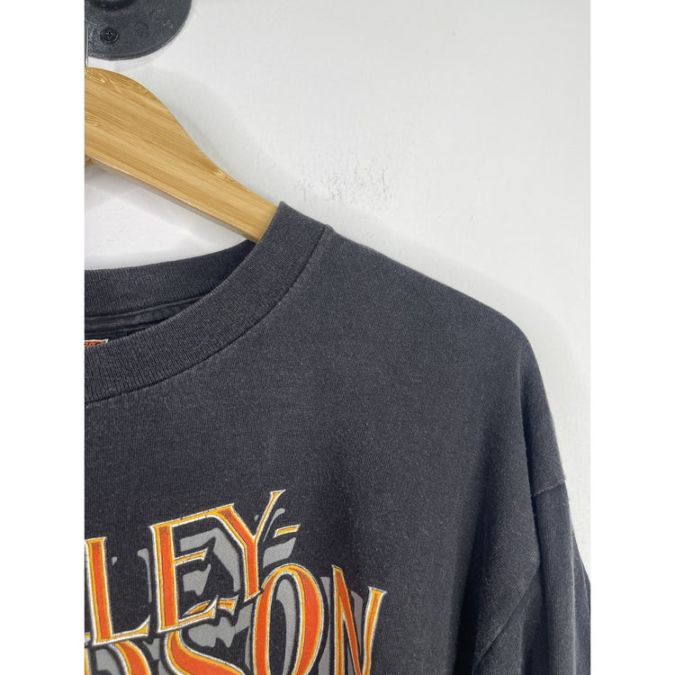 Mens VTG Harley Davidson Corpus Christi TX Flaming Sleeves Graphic T Shirt Sz XL