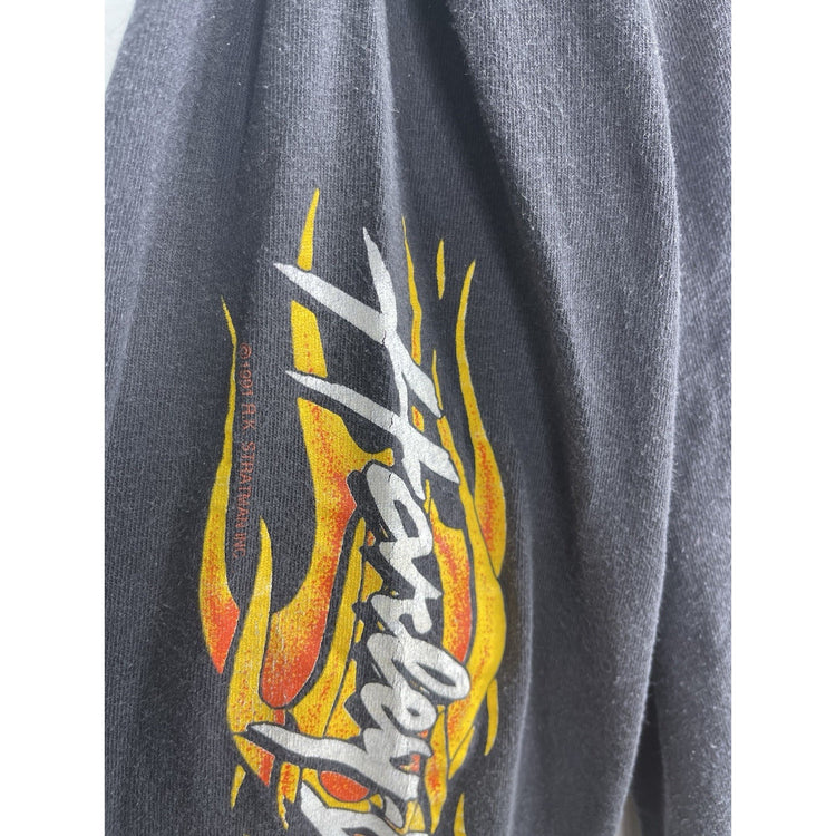Mens VTG Harley Davidson Corpus Christi TX Flaming Sleeves Graphic T Shirt Sz XL